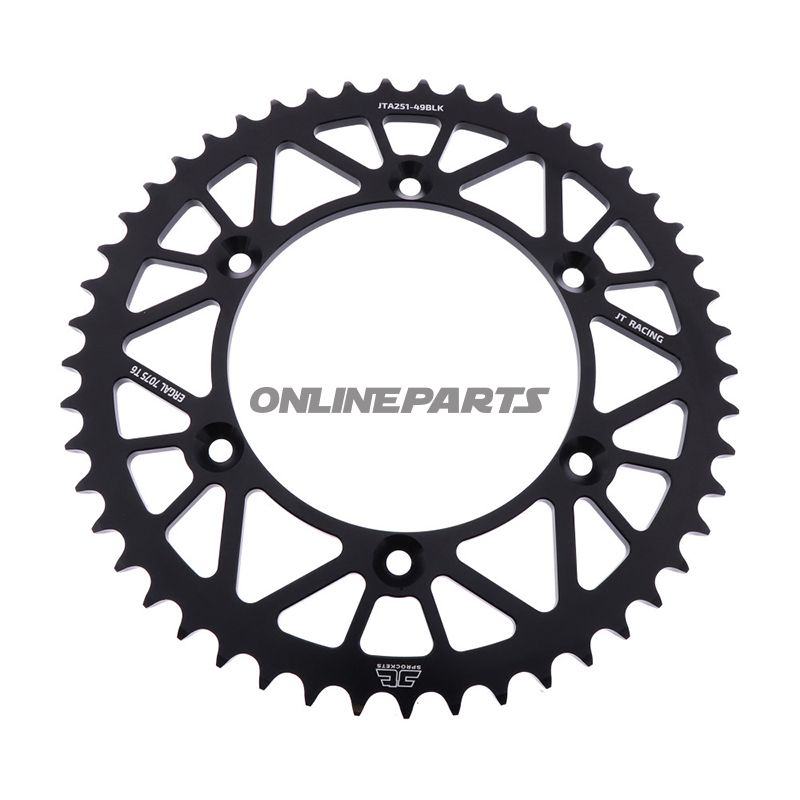 Rear Sprocket Aluminium 49 Tooth Pitch 520 Blackjt Inner Diameter 130 Bolt Spacing 150