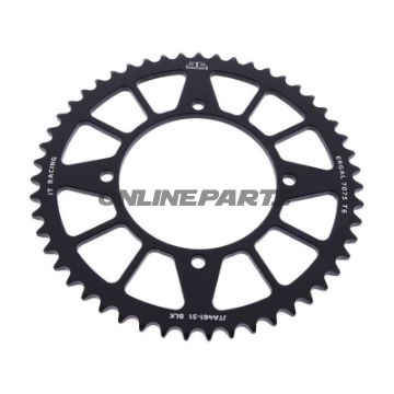 Rear Sprocket Aluminium 51 Tooth Pitch 420 Blackjt Inner Diameter 100 Bolt Spacing 116