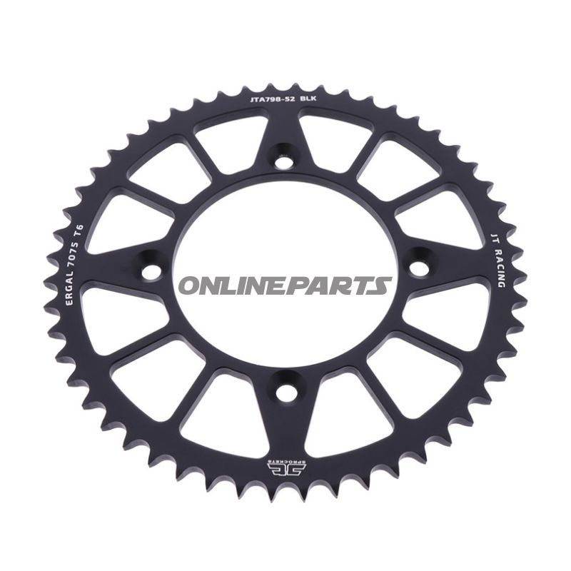 Rear Sprocket Aluminium 52 Tooth Pitch 428 Blackinner Diameter 100 Bolt Spacing 120