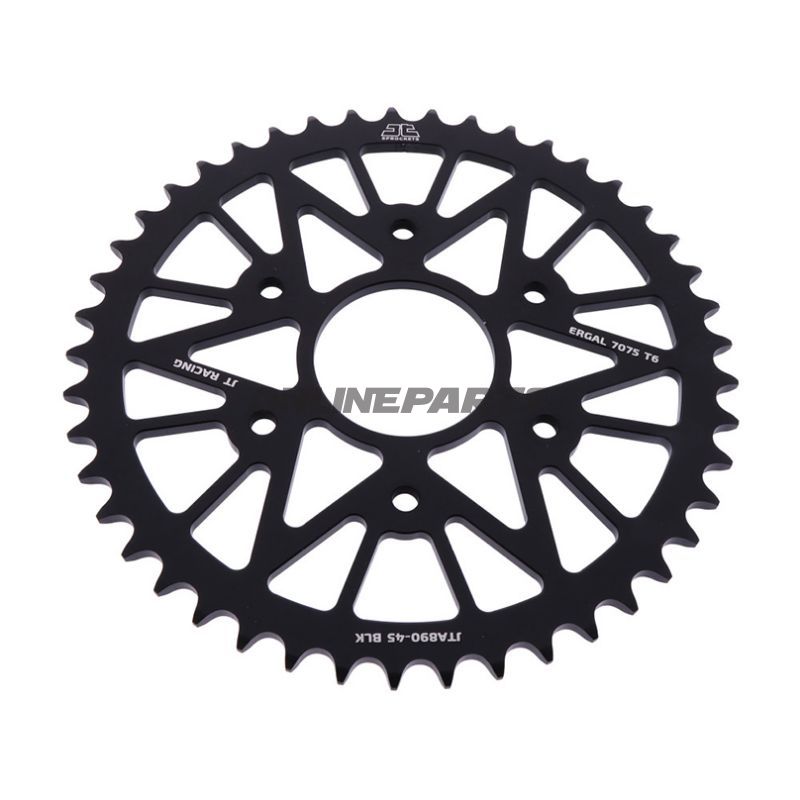Rear Sprocket Aluminium 45 Tooth Pitch 520 Blackinner Diameter 063 Bolt Spacing 110