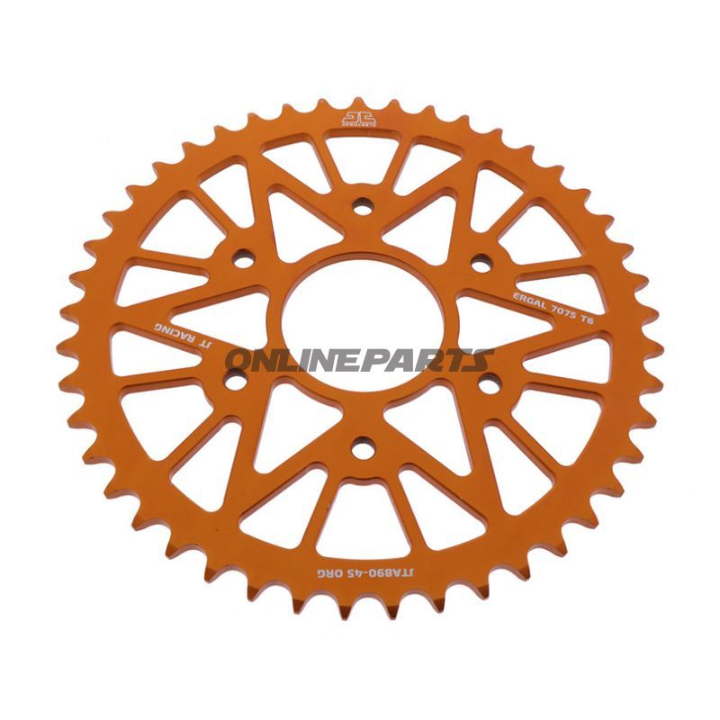 Rear Sprocket Aluminium 45 Tooth Pitch 520 Orangeinner Diameter 063 Bolt Spacing 110