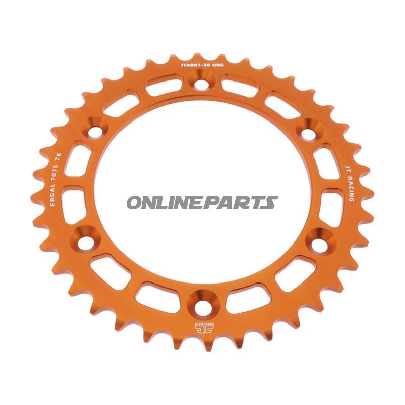 Rear Sprocket Aluminium 38 Tooth Pitch 520 Orangejt Inner Diameter 125 Bolt Spacing 150
