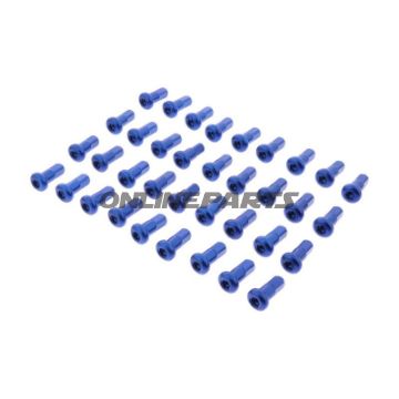 Spoke Nipple Kit Rear36 Piece Alu Blue
