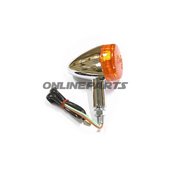 Mini Blinklys, Chromglass Yellow Housing Chrom