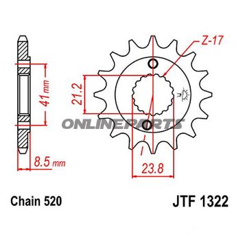Fortandhjul 15 T, Størrelse 520Narrow Spline 21/23