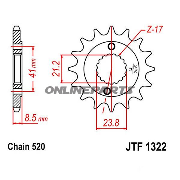 Fortandhjul 15 T, Størrelse 520Narrow Spline 21/23