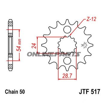 Fortandhjul 18 T, Størrelse 530Narrow Spline 24/28.7