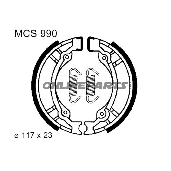 Brake Shoes Rear With Springs Trw Luc
