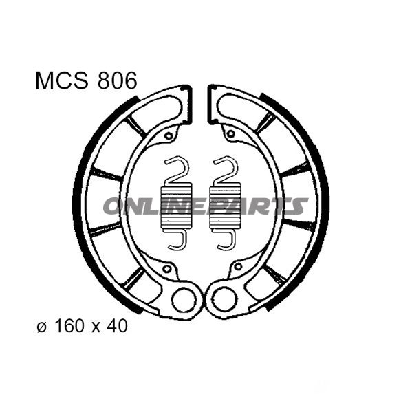 Brake Shoes Inc Springs Trwaltn 7325988