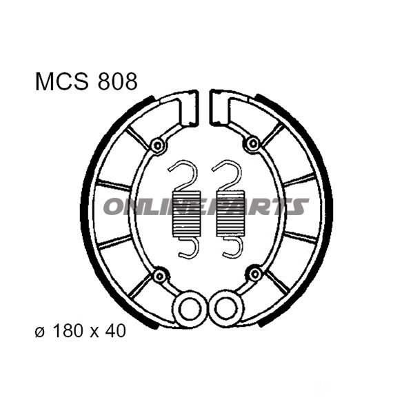 Brake Shoes Inc Springs Trwaltn 7326010