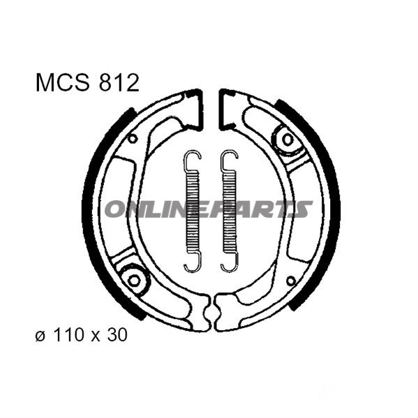 Brake Shoes Inc Springs Trwaltn 7325996