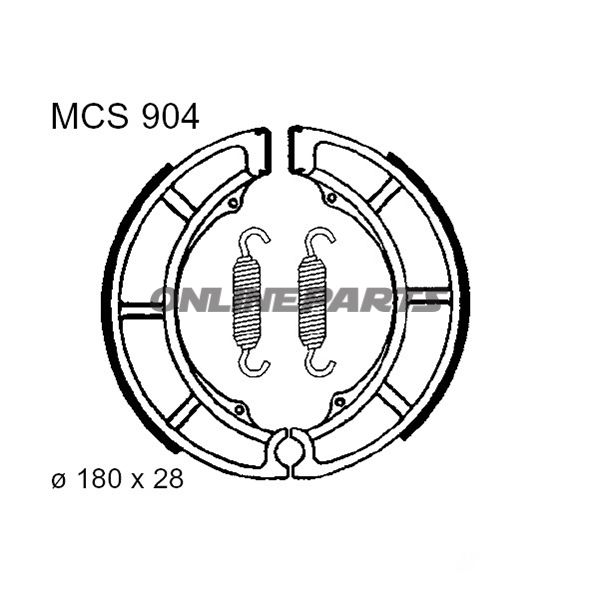 Brake Shoes Rear With Springs Trw Luc