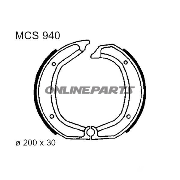 Brake Shoes Exc Springs Trwaltn 7372006