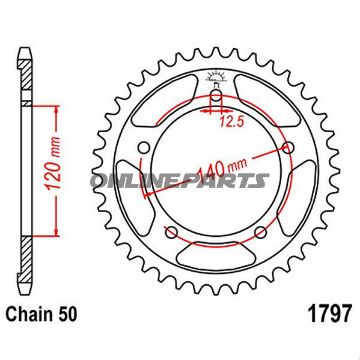 Rear Sprocket 41 Tooth Pitch 530Inner Diameter 120 Bolt Spacing 140