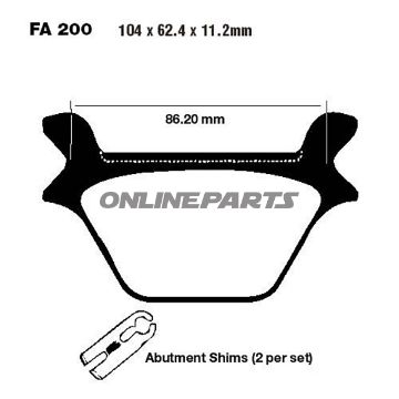 Brake Pads Sintered Hh Ebc Fa200hh
