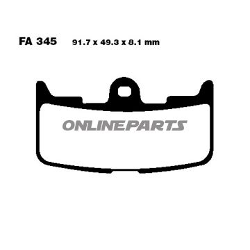 Brake Pads Sintered Hh Ebc Fa345hhaltn 7874159