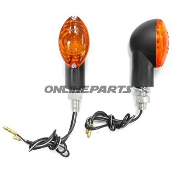Mini Indicator Cateye Jmpshort Black Orange Glass