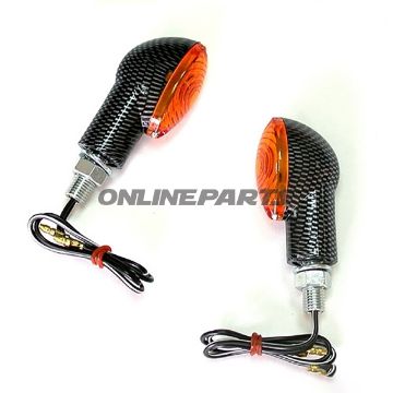 Mini Indicator Cateye Jmpshort Carbon Orange Glass