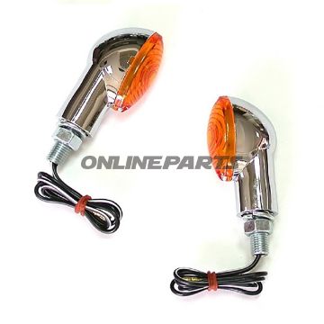 Mini Indicator Cateye Jmpshort Chrome Orange Glass