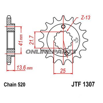 Front Sprocket 15Tooth Pitch 520Narrow Spline 22/25