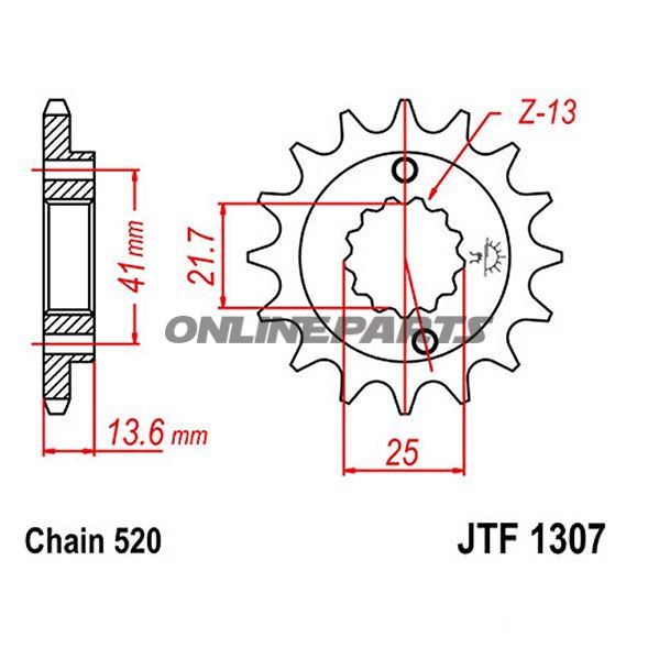 Front Sprocket 15Tooth Pitch 520Narrow Spline 22/25