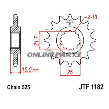 Front Sprocket 14Tooth Pitch 525Narrow Spline 22/25