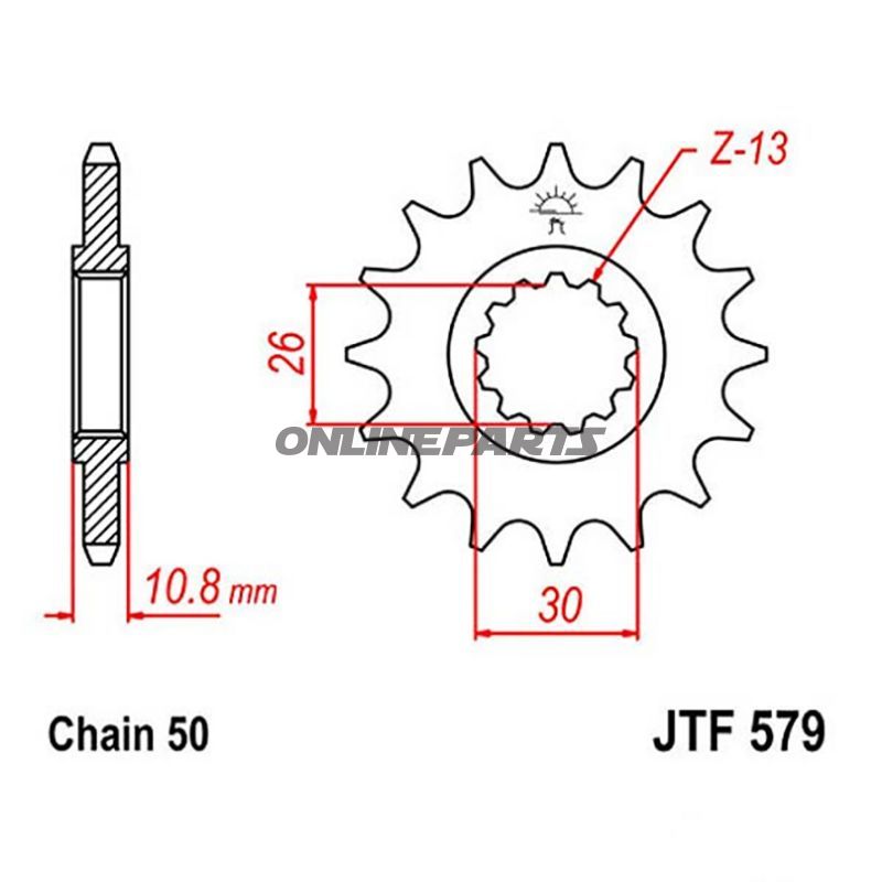 Front Sprocket 18Tooth Pitch 530Narrow Spline 26/30