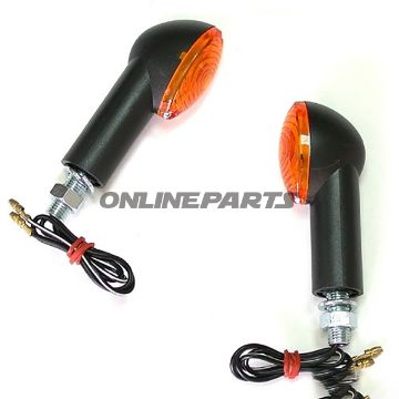 Mini Indicator Cateye Jmplong Black Orange Glass