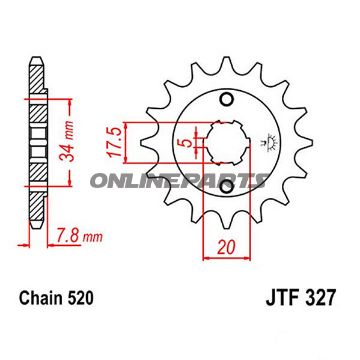Front Sprocket 12Tooth Pitch 520Large Spline 5 Mm 17.5/20