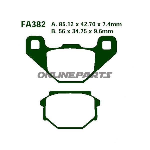 Brake Pads Std Ebc Fa382altn 7870744