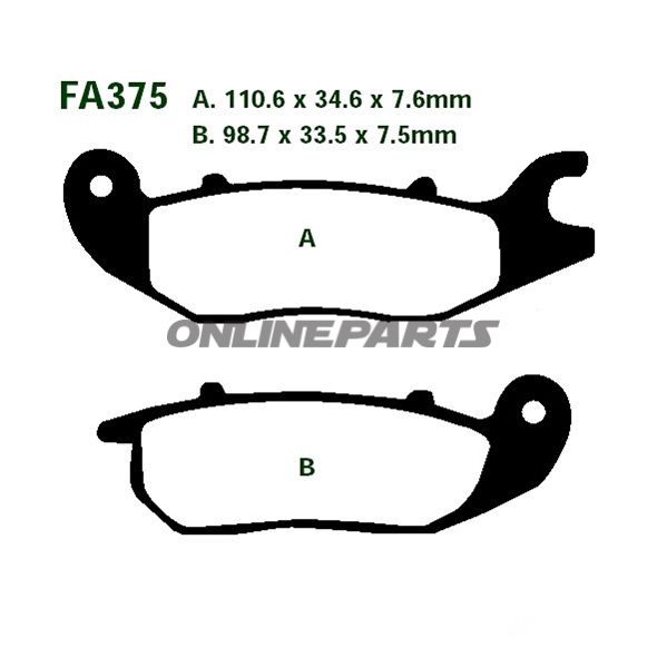 Brake Pads Std Ebc Fa375altn 7874316/7630074
