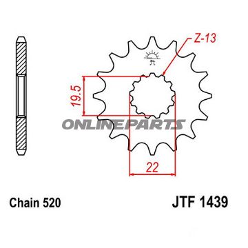 Front Sprocket 11Tooth Pitch 520Narrow Spline 19.5/22