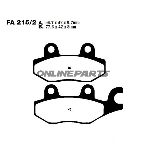 Brake Pads Sintered Hh Ebc Fa215/2Hhaltn 7874639/7874647