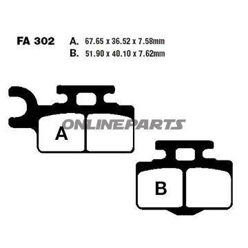 Brake Pads Std Ebc Fa302ttaltn 7875446