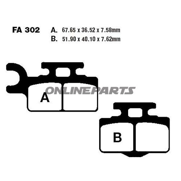 Brake Pads Std Ebc Fa302ttaltn 7875446
