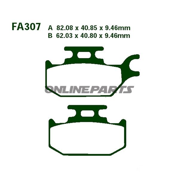 Brake Pads Std Ebc Fa307ttaltn 7871882