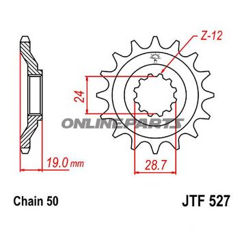 Front Sprocket 17Tooth Pitch 530Narrow Spline 24/28.5