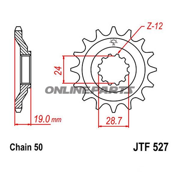 Front Sprocket 17Tooth Pitch 530Narrow Spline 24/28.5