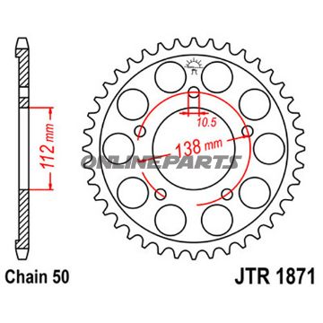 Rear Sprocket 48 Tooth Pitch 530Inner Diameter 112 Bolt Spacing 138