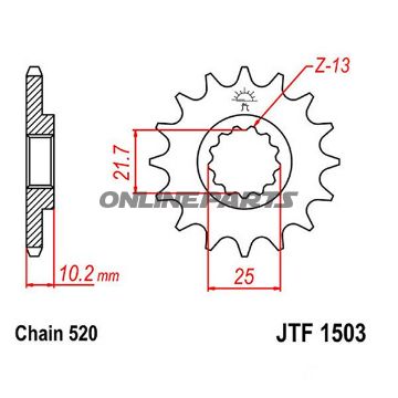 Front Sprocket 12Tooth Pitch 520Narrow Spline 22/25