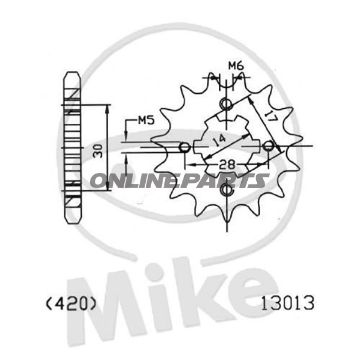 Front Sprocket 11 Tooth 420Large Spline 6Mm 14/17