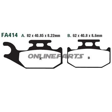 Brake Pads Std Ebc Fa414tt