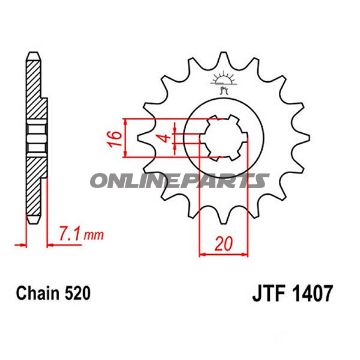 Front Sprocket 10Tooth Pitch 520Large Spline 4 Mm 16/20