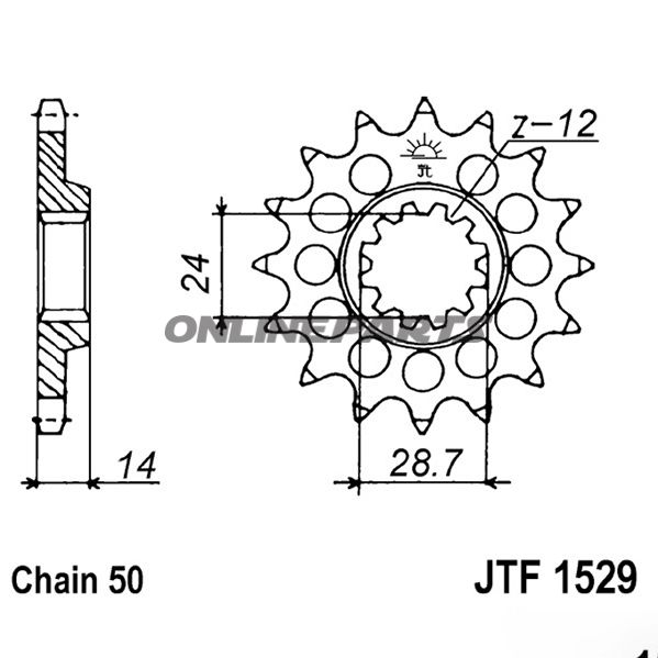Front Sprocket 16Tooth Pitch 530Narrow Spline 24/28.7