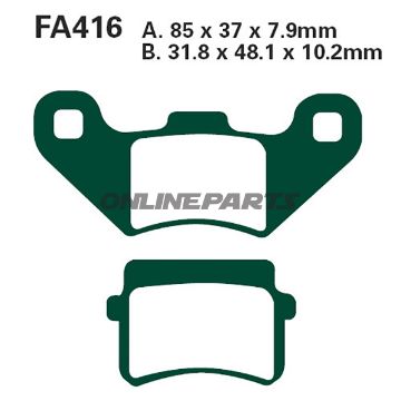 Brake Pads Std Ebc Fa416tt