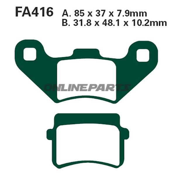Brake Pads Std Ebc Fa416tt