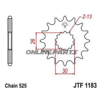 Front Sprocket 18Tooth Pitch 525Narrow Spline 26/30