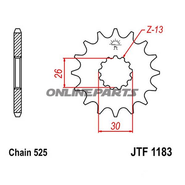 Front Sprocket 18Tooth Pitch 525Narrow Spline 26/30