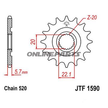 Front Sprocket Racing 13Tooth Pitch 520Narrow Spline 20/22.2