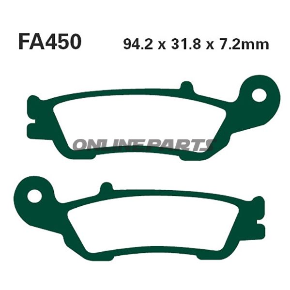 Brake Pads Std Ebc Fa450ttaltn 7875529